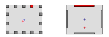 Ilustração de uma estrutura quadrada simples, mostra alguns pilares e um dos pilares está em vermelho mostrando uma falha