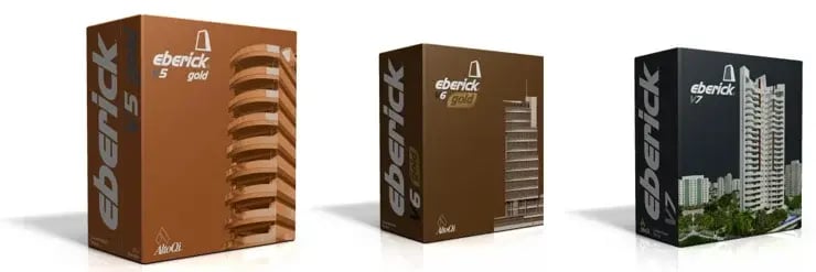 Três blocos representando a linha de produtos disponibilizados pela AltoQi
